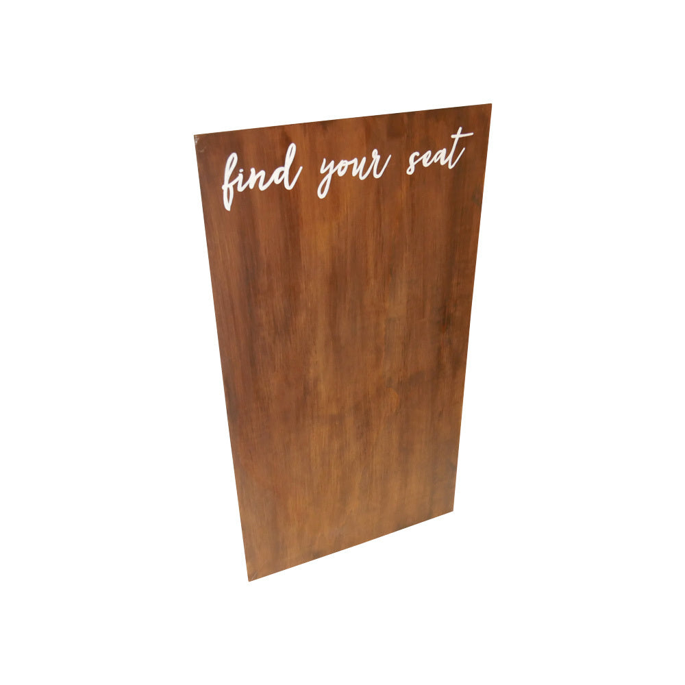 Find Your Seat (Sign) White on Walnut