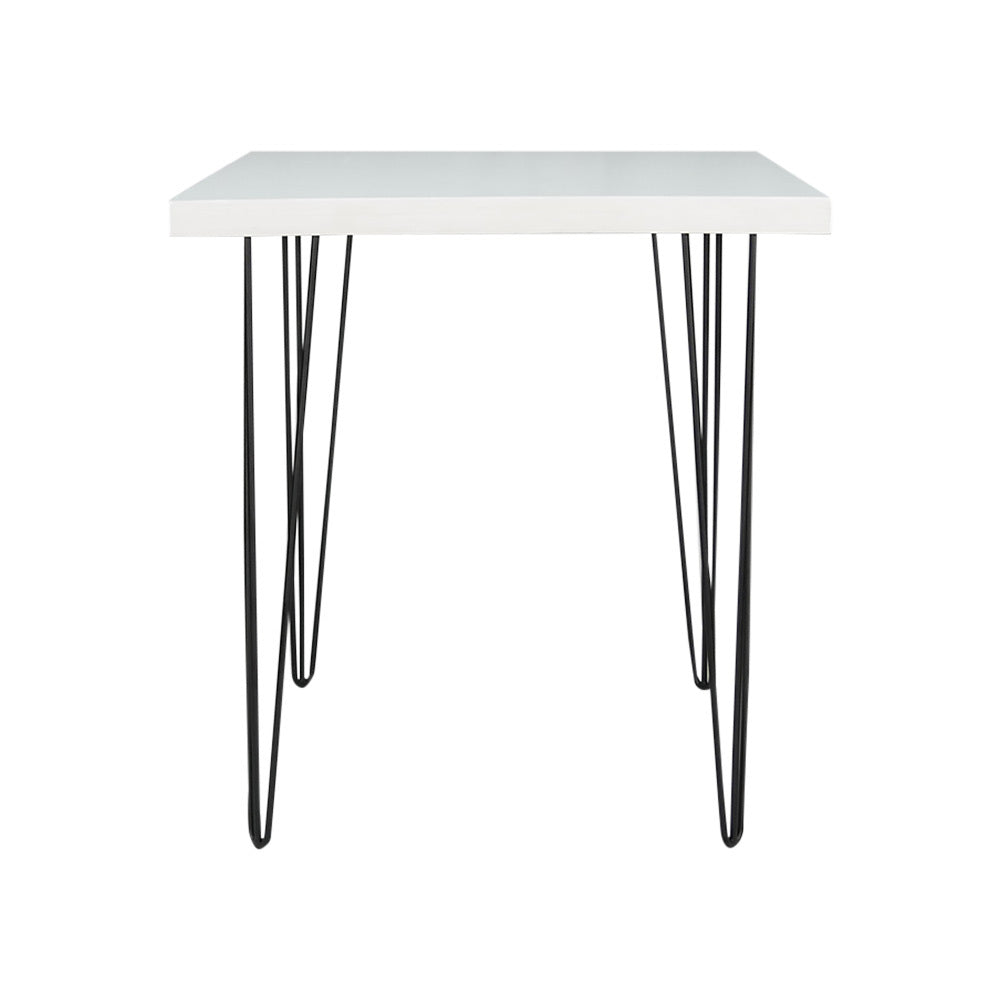 Hairpin Square Dining Table (White Top, Black Legs)