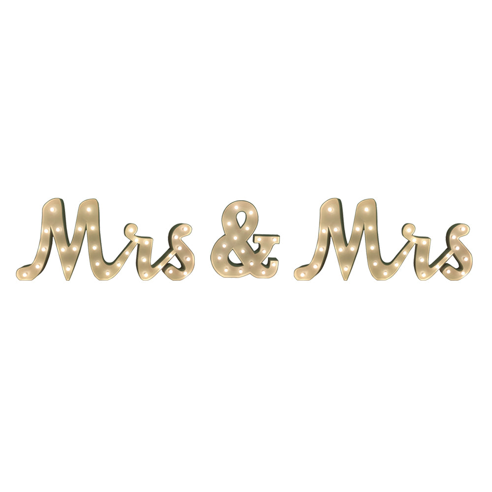 Mrs & Mrs' Marquee Letter Lights (1.5m H)