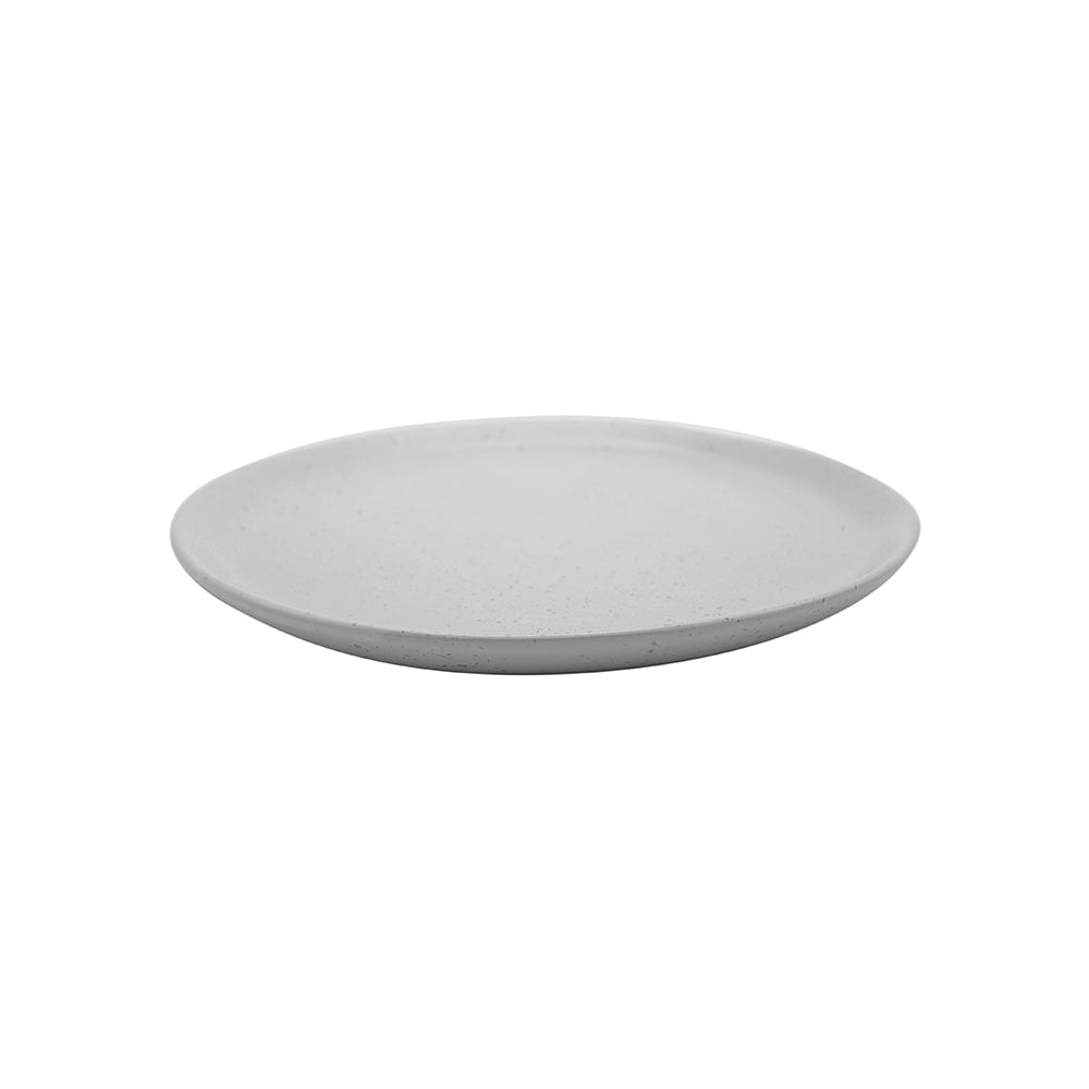 Speckled Irregular White Dinner Plate