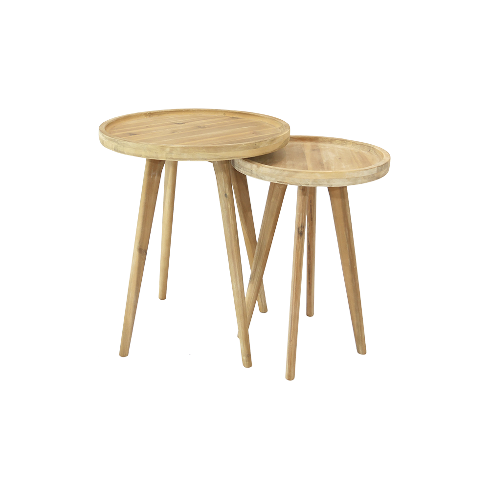 Trinity Natural Timber Side Table Pair (2 in set)