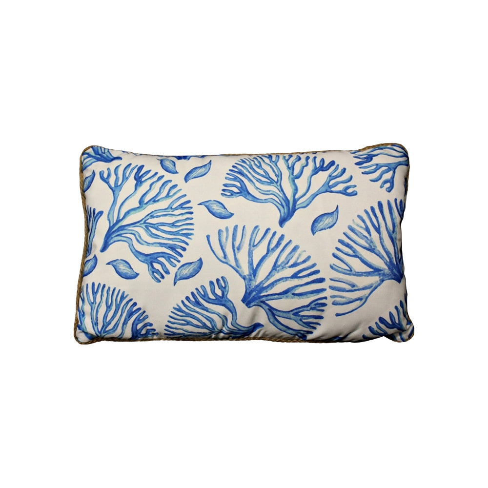 Coral Blue Rectangle Cushion
