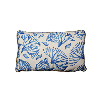 Coral Blue Rectangle Cushion