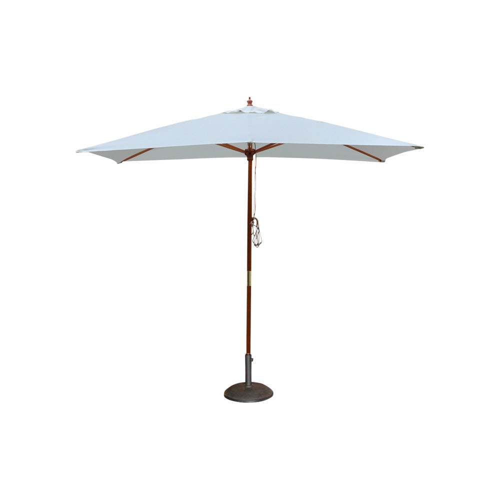 White & Timber Market Umbrella 3m W (with base)