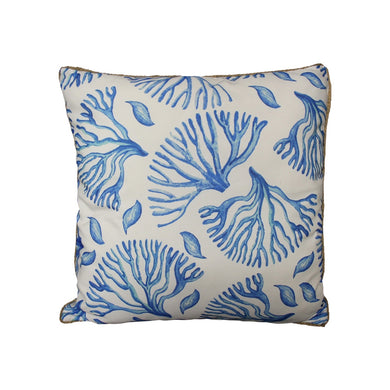 Coral Blue Square Cushion