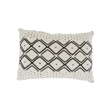 B&W criss cross boho cushion