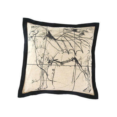 Black & Canvas Sketch Art cushion