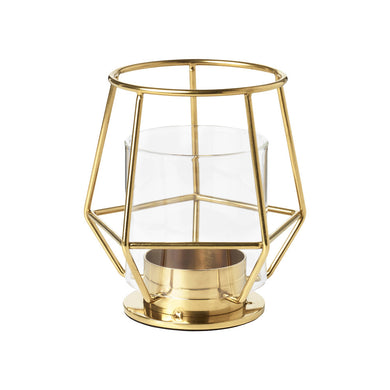 Brass-Gold Cage Tealight Candle Holder