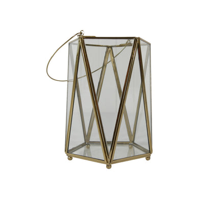 Brass & glass candle holder