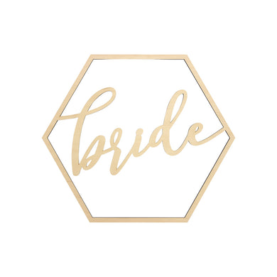 Bride & Groom Sign (Blonde Timber Cutout Script)