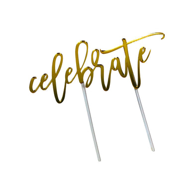 Cake Topper - Gold Mirror ('Celebrate')