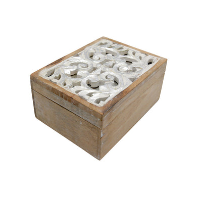 Carved Timber & White Wishing Well