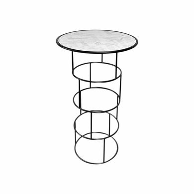Curv High Bar (White Marble Top, Black Base)
