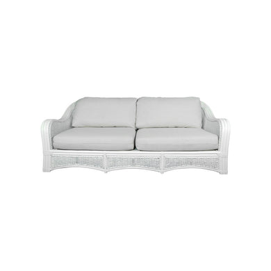 Fitzroy White Cane 4 Seater Sofa