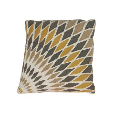 Grey, Navy & Mustard Diamond Cushion