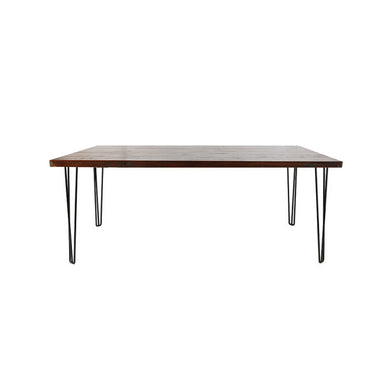 Hairpin Dining Table 1.8m (Walnut Top, Black Legs)
