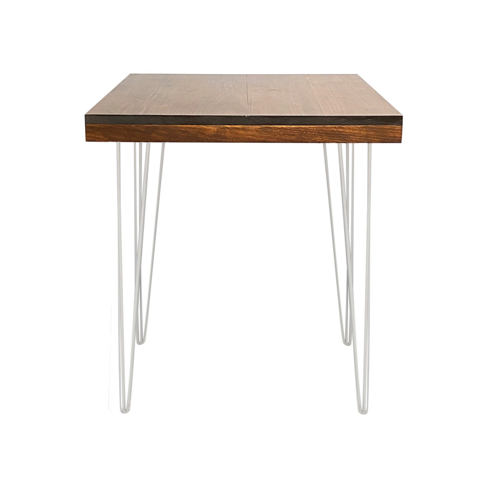 Hairpin Square Dining Table (Walnut Top, White Legs)