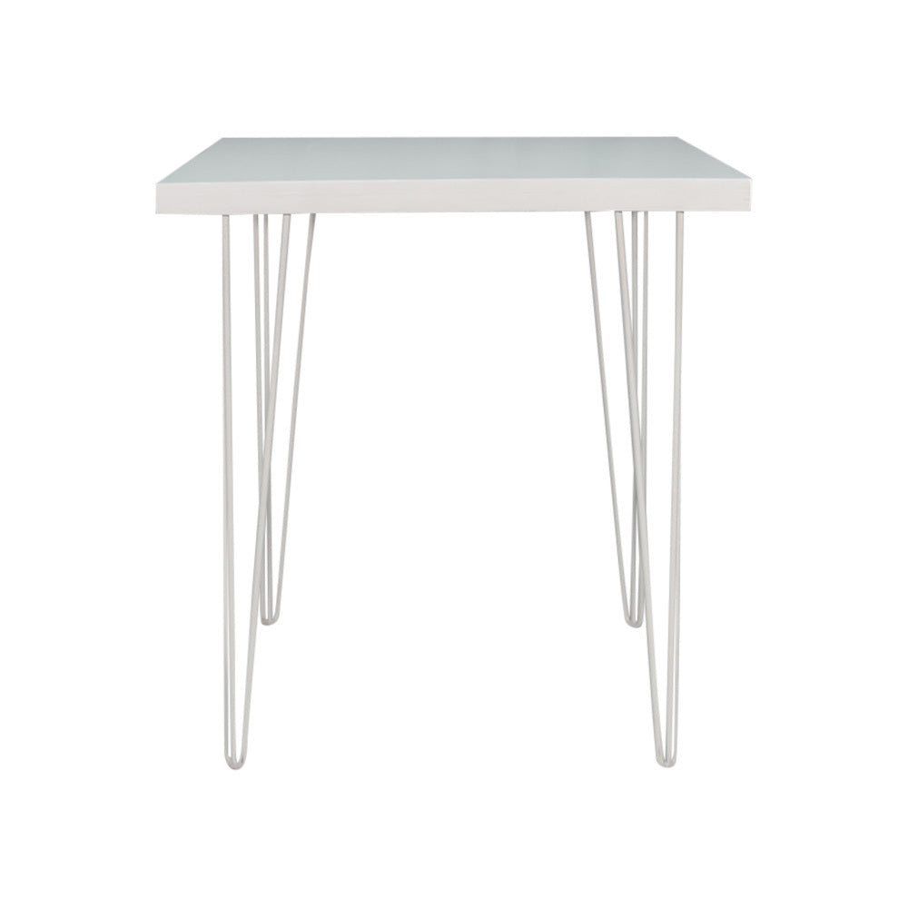 Hairpin Square Dining Table (White Top, White Legs)