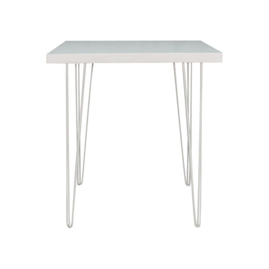 Hairpin Square Dining Table (White Top, White Legs)