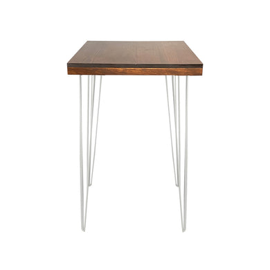 Hairpin Square High Bar (Walnut Top, White Legs)