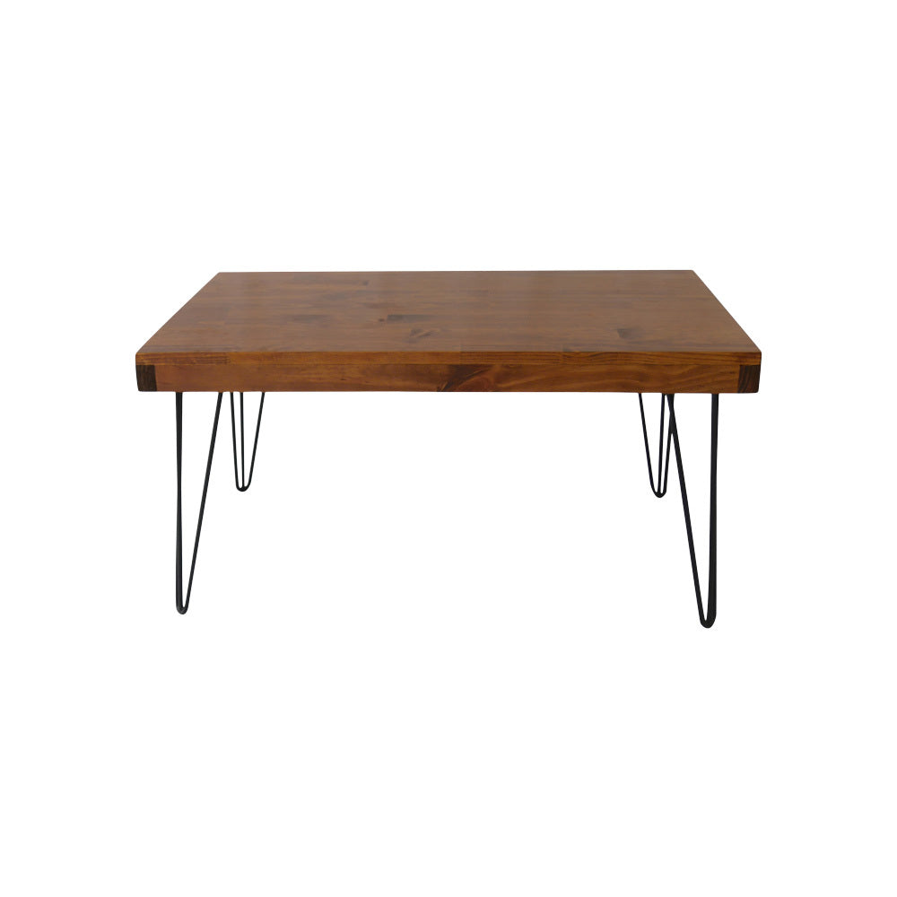 Hairpin Rectangle Coffee Table (Walnut top, black legs)