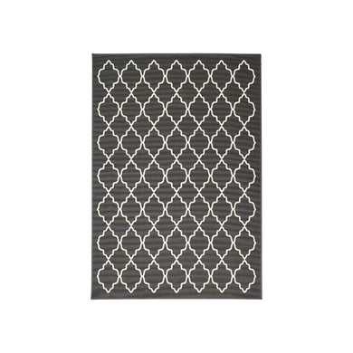 Hamptons Charcoal & White Rug (Large)