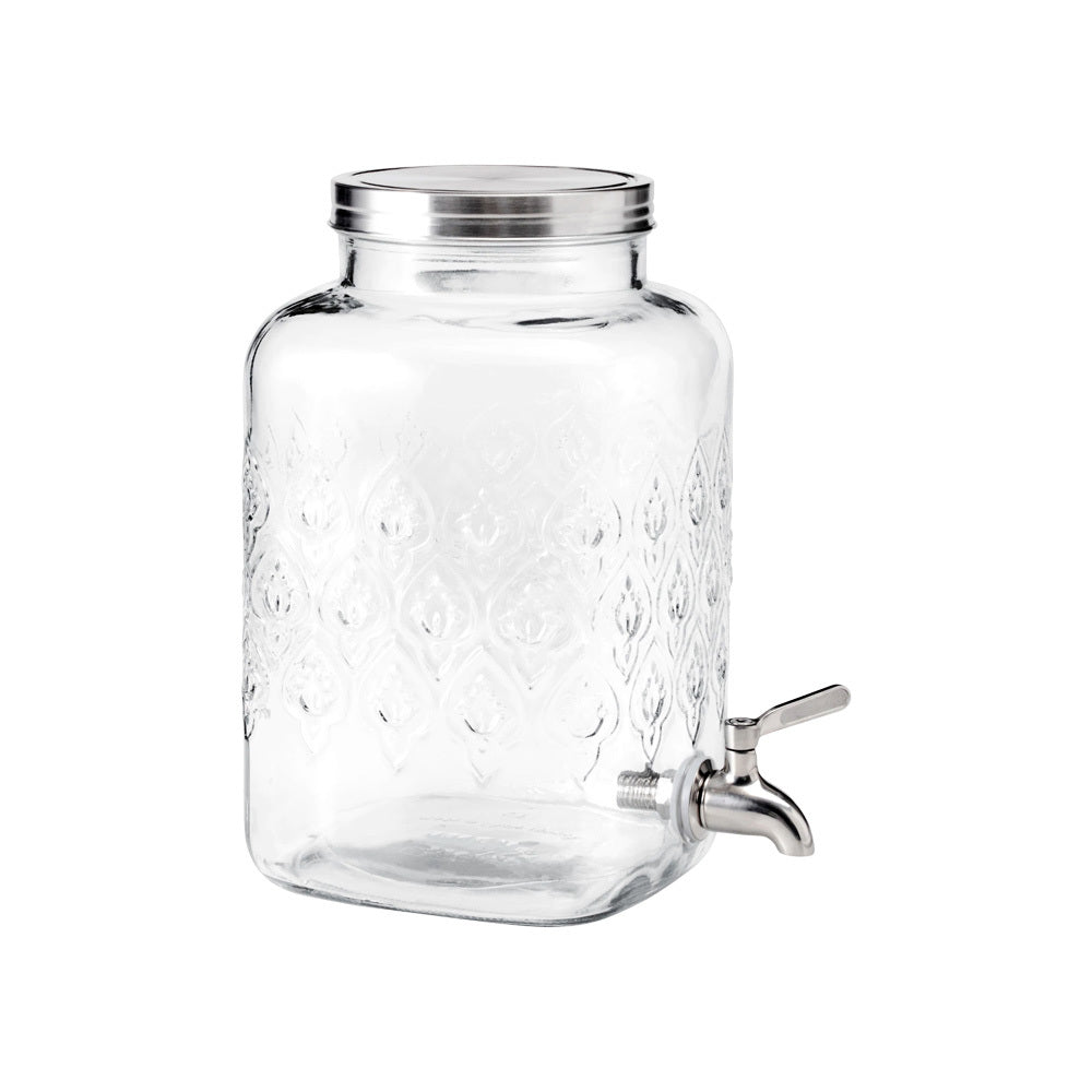 Large Decorative Glass Drink Dispenser with Tap
