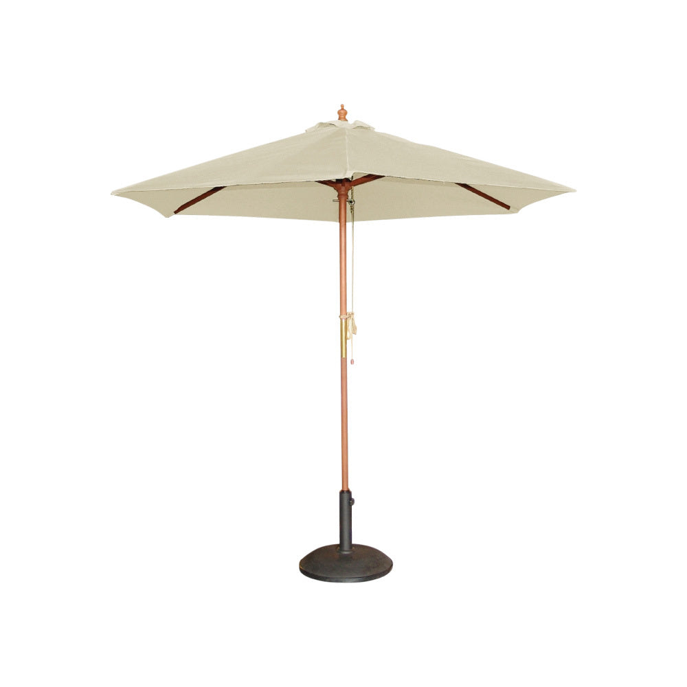 Cream & Timber Market Umbrella 2.5m W (with base)