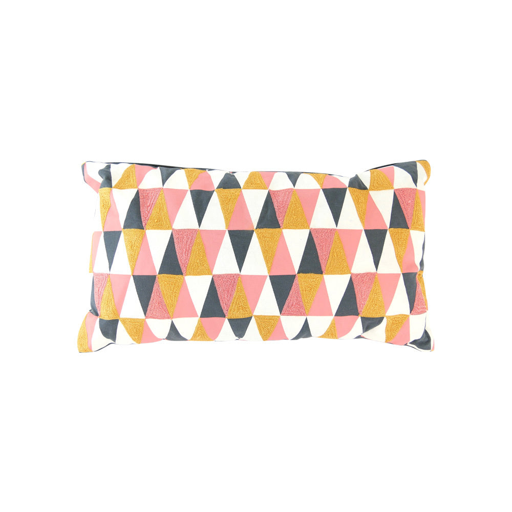 Pink, Yellow & grey cushion (rectangle)