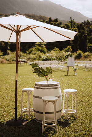 Wine Barrel High Bar (White)