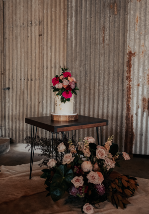 Hairpin Square Dining Table (Walnut Top, Black Legs)