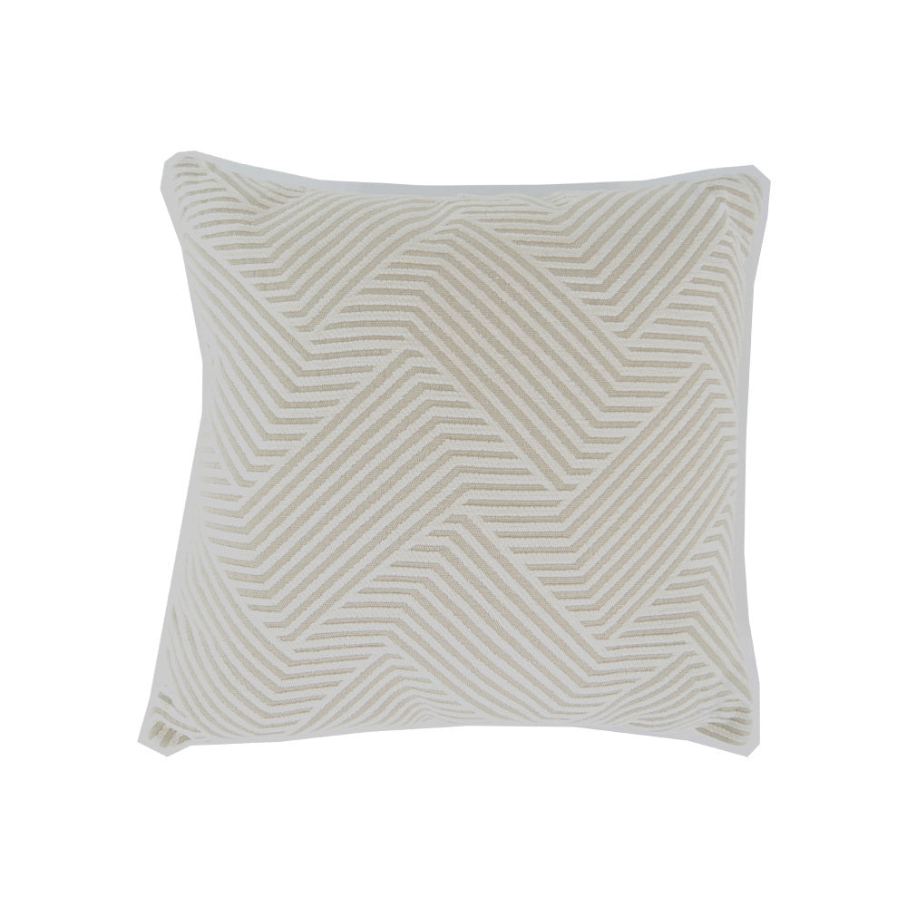 White & Caramel geo pattern cushion