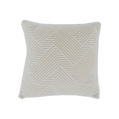 White & Caramel geo pattern cushion