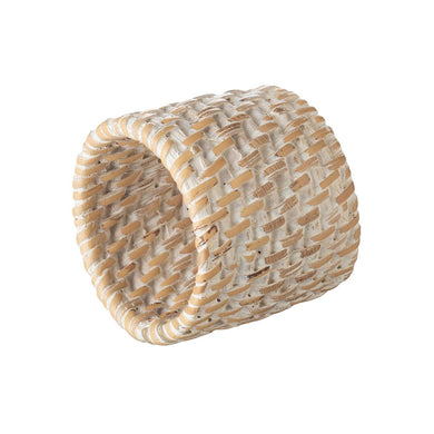 Whitewash Rattan Napkin Ring