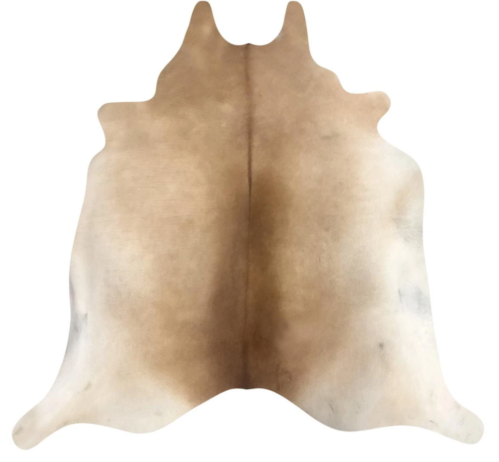 Beige and White Cow Hide Rug