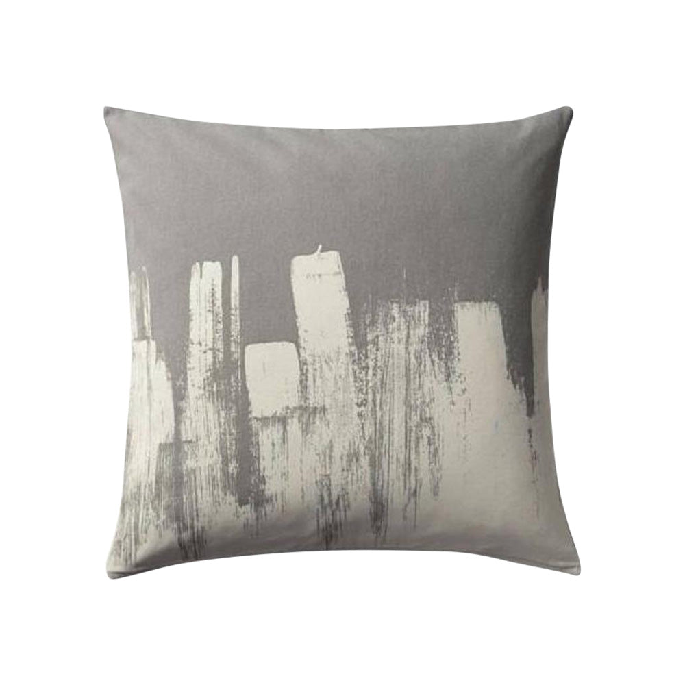 Grey with White Paint Strokes Cushion